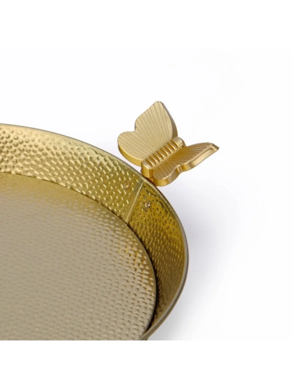 New Target Bullseye Playground Elegant Gold Tray with Butterfly Handles